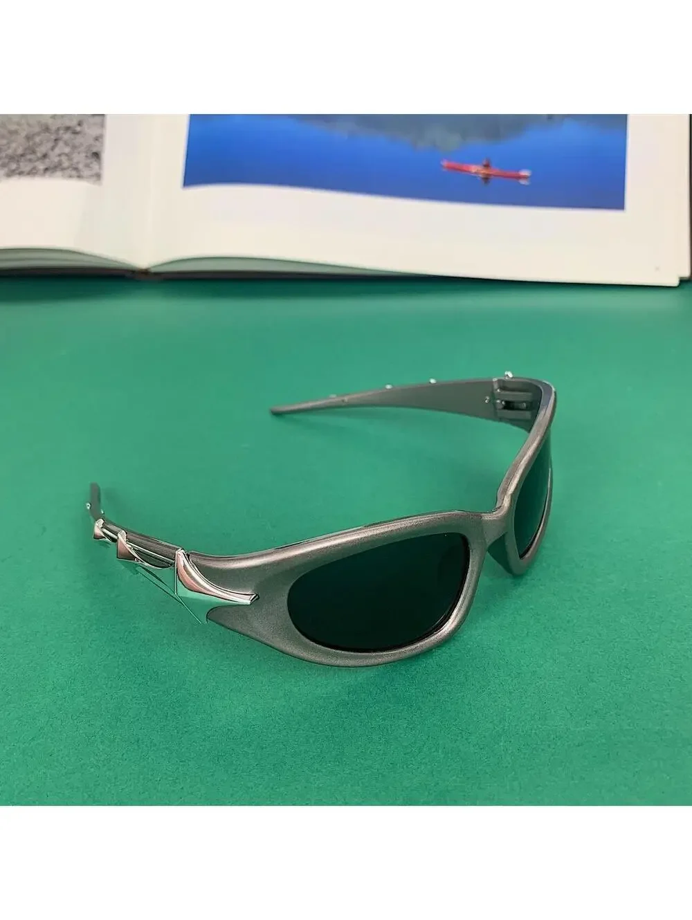 Y2k Cyber Style Futuristic Star Smoke Grey Grunge Sunglasses